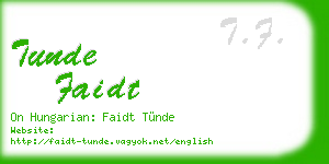 tunde faidt business card