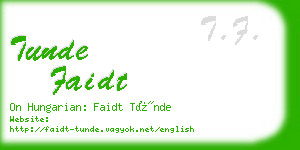 tunde faidt business card